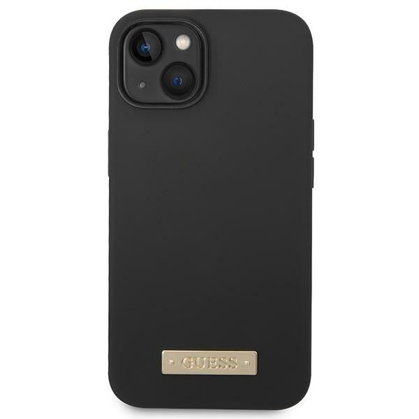 Guess MagSafe silikoninis dėklas iPhone 14 Plus – juodas