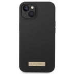 Guess MagSafe silikoninis dėklas iPhone 14 Plus – juodas