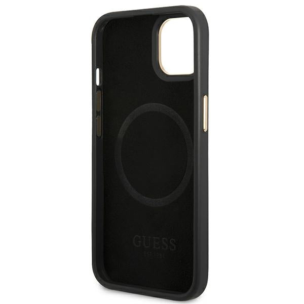 Guess 4G MagSafe dėklas iPhone 14 Plus – juodas