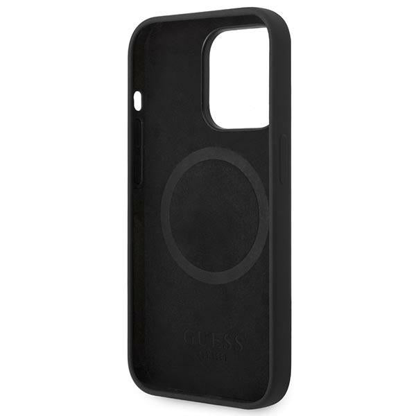 Guess MagSafe silikoninis dėklas iPhone 14 Pro Max – juodas -- iPhone 14 Pro Max