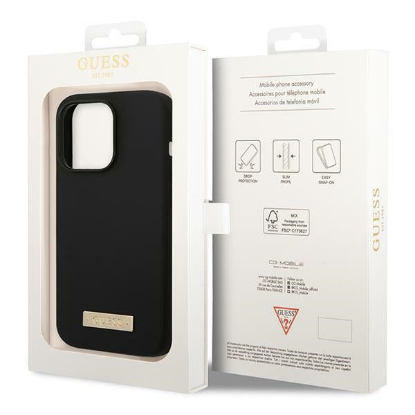 Guess MagSafe silikoninis dėklas iPhone 14 Pro Max – juodas -- iPhone 14 Pro Max