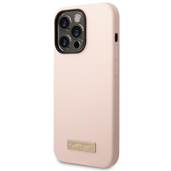 Guess silikoninis MagSafe dėklas iPhone 14 Pro Max – rožinis