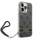 Guess 4G Print Strap dėklas iPhone 14 Pro – juodas -- iPhone 14 Pro