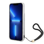Guess 4G Print Strap dėklas iPhone 14 Pro – juodas -- iPhone 14 Pro
