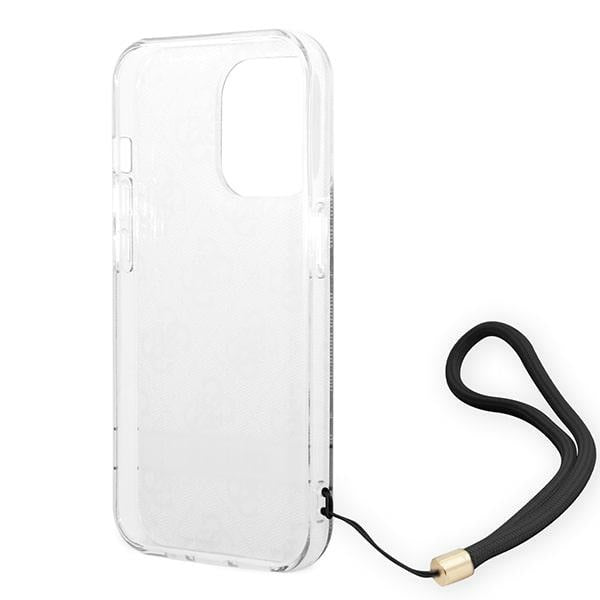 Guess 4G Print Strap dėklas iPhone 14 Pro – juodas -- iPhone 14 Pro