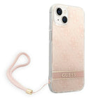 Guess 4G Print Strap dėklas iPhone 14 Plus – rožinis