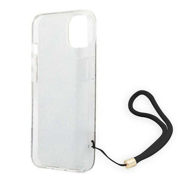 Guess 4G Print Strap dėklas iPhone 14 Plus – rudas