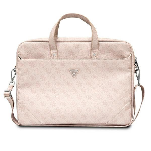 Guess Saffiano 4G Triangle Logo krepšys 16'' nešiojamajam kompiuteriui - rožinis -- Laptop Bags