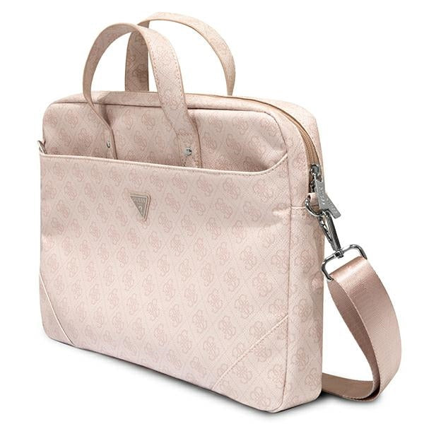 Guess Saffiano 4G Triangle Logo krepšys 16'' nešiojamajam kompiuteriui - rožinis -- Laptop Bags