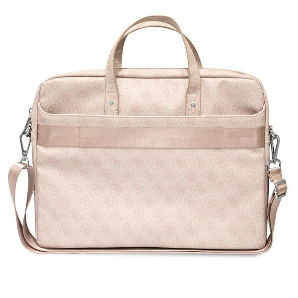 Guess Saffiano 4G Triangle Logo krepšys 16'' nešiojamajam kompiuteriui - rožinis -- Laptop Bags