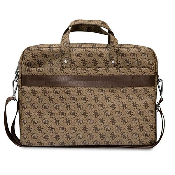 Guess Saffiano 4G Triangle Logo krepšys 16'' nešiojamajam kompiuteriui - rudas -- Laptop Bags