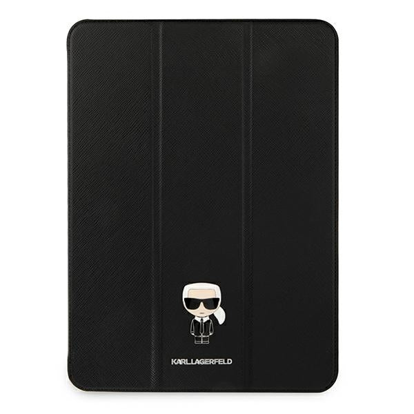 Karl Lagerfeld Saffiano Ikonic Karl dėklas, skirtas iPad 12.9" Pro 2021 - juodas