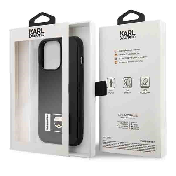 Karl Lagerfeld Ikonik Patch dėklas iPhone 13/13 Pro – juodas