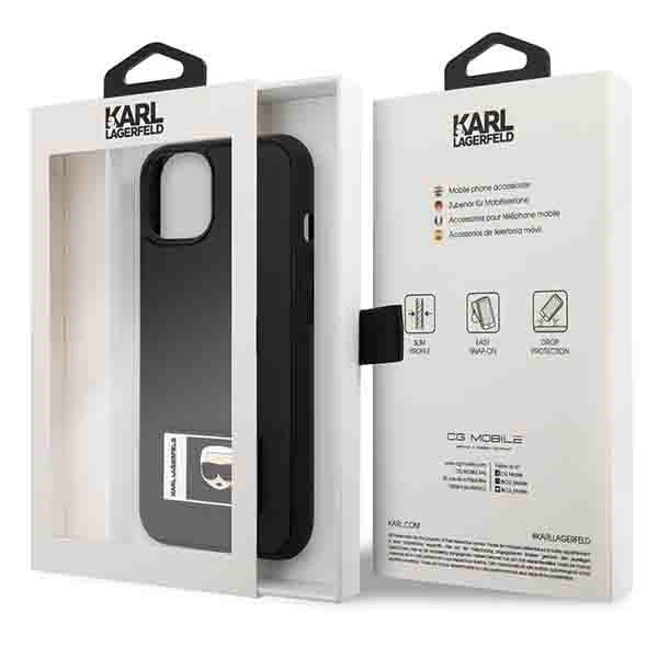 Karl Lagerfeld Ikonik Patch dėklas iPhone 13 – juodas