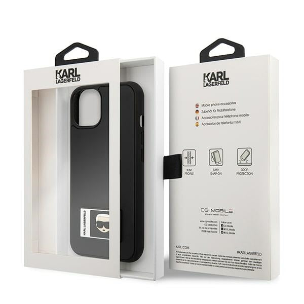 Karl Lagerfeld Ikonik Patch dėklas iPhone 13 mini – juodas