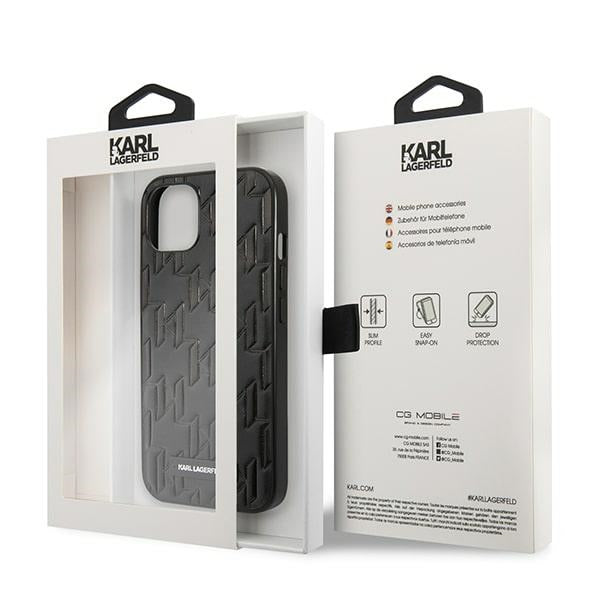 Karl Lagerfeld Monogram Plaque dėklas iPhone 13 mini – juodas