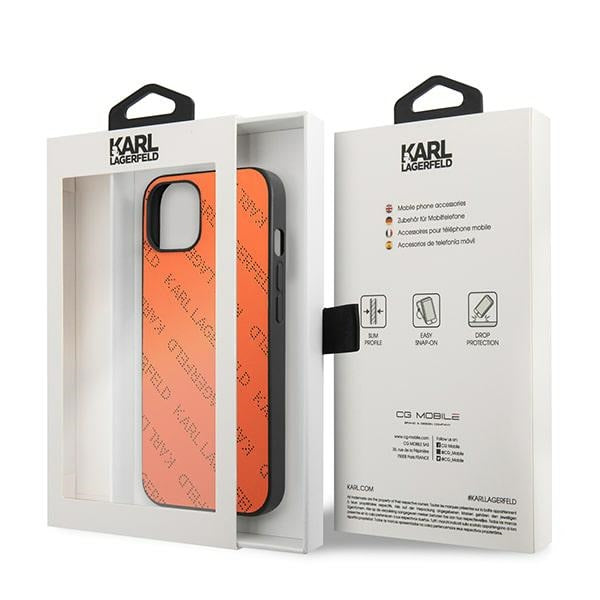 Karl Lagerfeld dėklas iPhone 13 mini – oranžinis