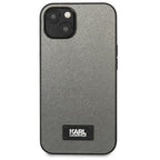 Karl Lagerfeld Saffiano Plaque dėklas iPhone 13 mini – sidabrinis