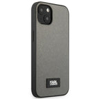 Karl Lagerfeld Saffiano Plaque dėklas iPhone 13 mini – sidabrinis