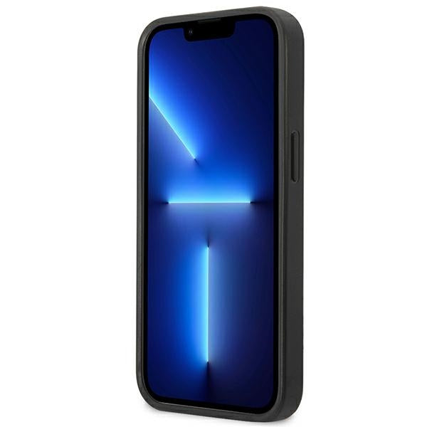 Karl Lagerfeld Saffiano Plaque dėklas iPhone 13 mini – sidabrinis
