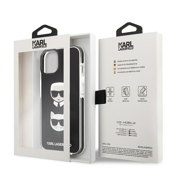 Karl Lagerfeld Karl & Choupette dėklas iPhone 13 mini – juodas