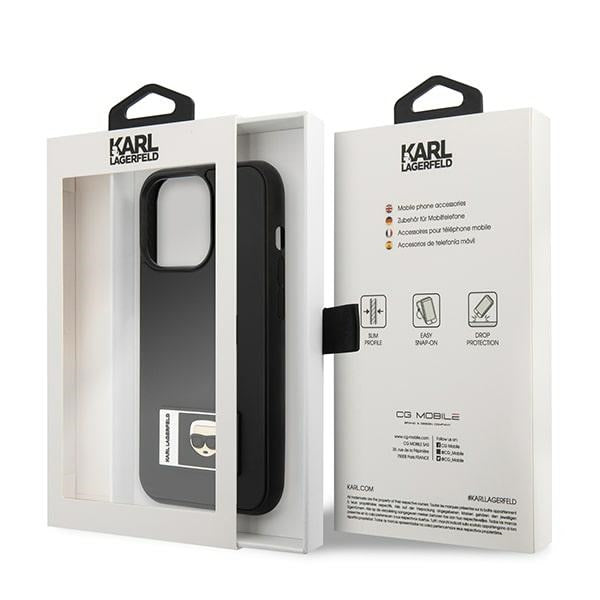 Karl Lagerfeld Ikonik Patch dėklas iPhone 13 Pro Max – juodas