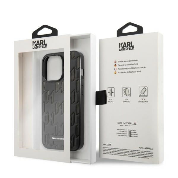 Karl Lagerfeld Monogram Plaque dėklas iPhone 13 Pro Max – juodas