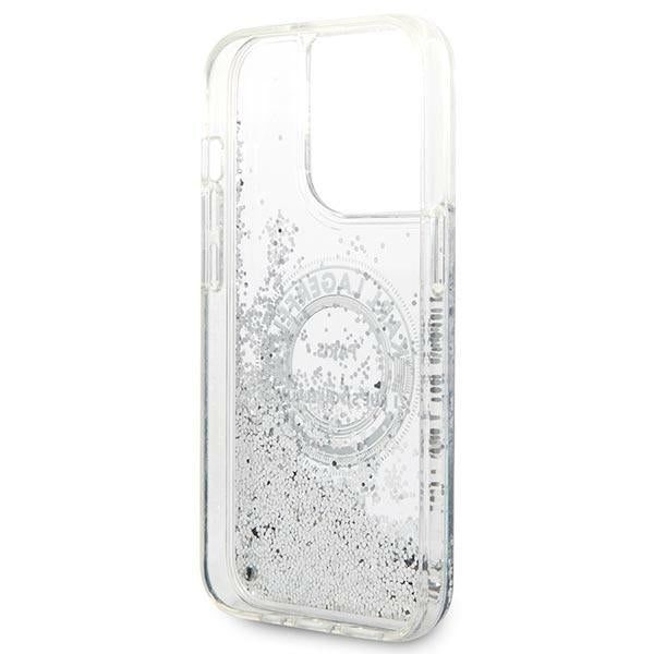 Karl Lagerfeld dėklas iPhone 14 Pro – sidabrinis