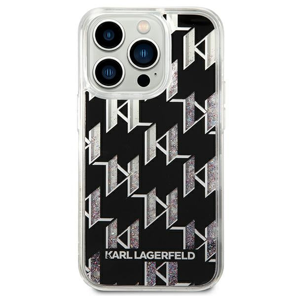 Karl Lagerfeld dėklas iPhone 14 Pro – juodas, glitter