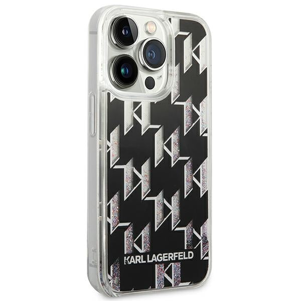 Karl Lagerfeld dėklas iPhone 14 Pro – juodas, glitter