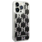 Karl Lagerfeld dėklas iPhone 14 Pro – juodas, glitter