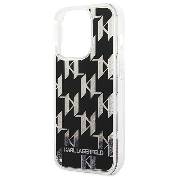 Karl Lagerfeld dėklas iPhone 14 Pro – juodas, glitter