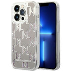 Karl Lagerfeld Liquid Glitter dėklas iPhone 14 Pro – sidabrinis -- iPhone 14 Pro