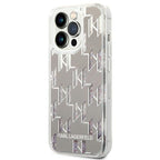 Karl Lagerfeld Liquid Glitter dėklas iPhone 14 Pro – sidabrinis -- iPhone 14 Pro