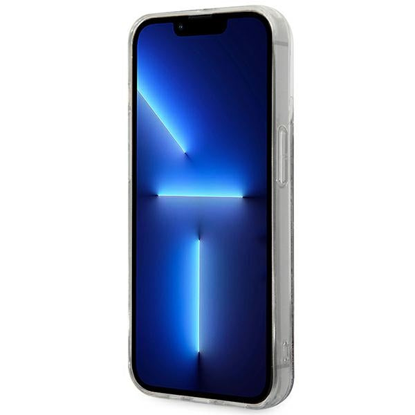 Karl Lagerfeld Liquid Glitter dėklas iPhone 14 Pro – sidabrinis -- iPhone 14 Pro