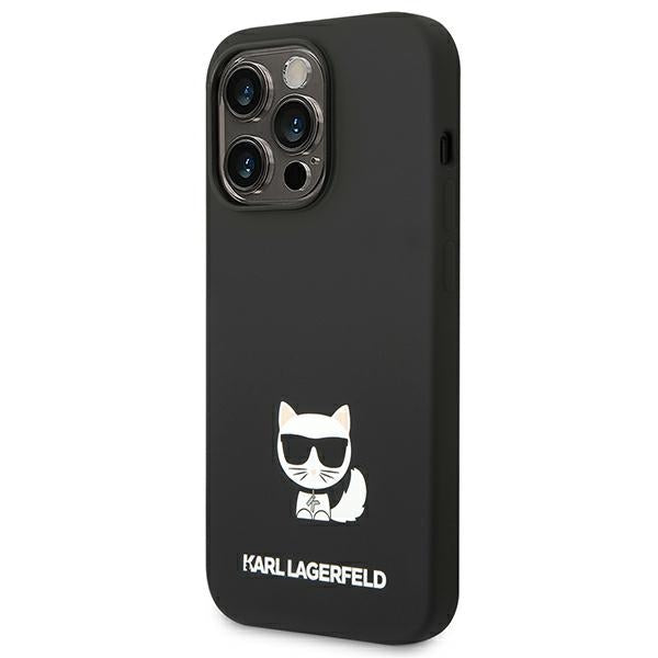 Karl Lagerfeld silikoninis dėklas iPhone 14 Pro – juodas