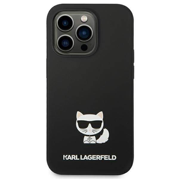 Karl Lagerfeld silikoninis dėklas iPhone 14 Pro – juodas