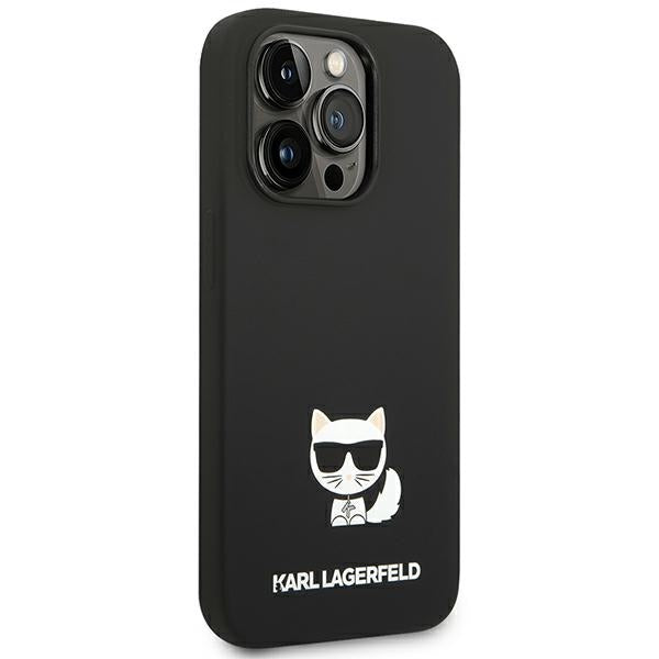Karl Lagerfeld silikoninis dėklas iPhone 14 Pro – juodas