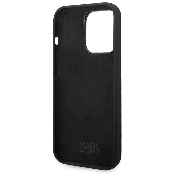 Karl Lagerfeld silikoninis dėklas iPhone 14 Pro – juodas