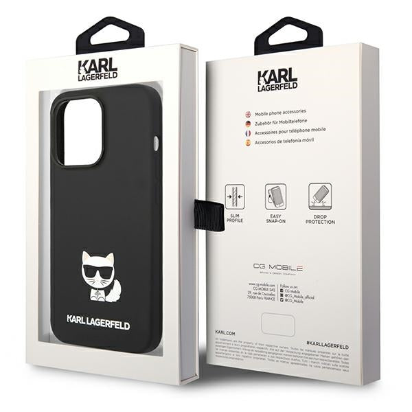 Karl Lagerfeld silikoninis dėklas iPhone 14 Pro – juodas