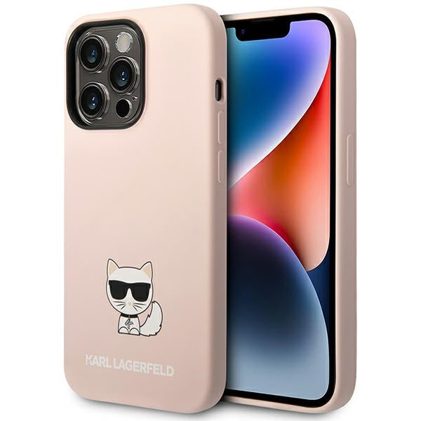 Karl Lagerfeld silikoninis dėklas iPhone 14 Pro – rožinis