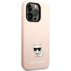 Karl Lagerfeld silikoninis dėklas iPhone 14 Pro – rožinis