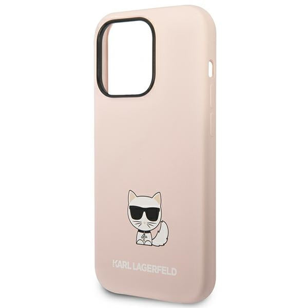 Karl Lagerfeld silikoninis dėklas iPhone 14 Pro – rožinis