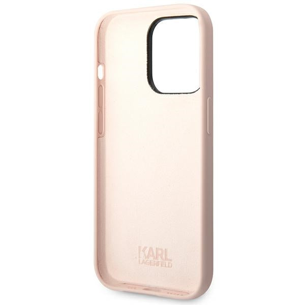Karl Lagerfeld silikoninis dėklas iPhone 14 Pro – rožinis