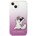 Karl Lagerfeld skaidrus dėklas iPhone 14 Plus – rožinis
