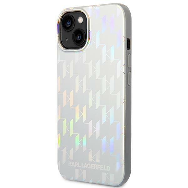 Karl Lagerfeld Monogram dėklas iPhone 14 Plus – sidabrinis