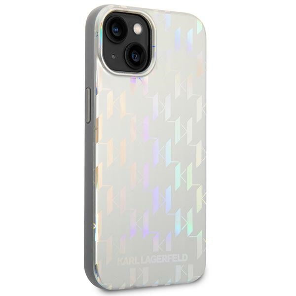 Karl Lagerfeld Monogram dėklas iPhone 14 Plus – sidabrinis