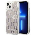 Karl Lagerfeld Liquid Glitter dėklas iPhone 14 Plus – sidabrinis -- iPhone 14 Plus