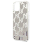 Karl Lagerfeld Liquid Glitter dėklas iPhone 14 Plus – sidabrinis -- iPhone 14 Plus
