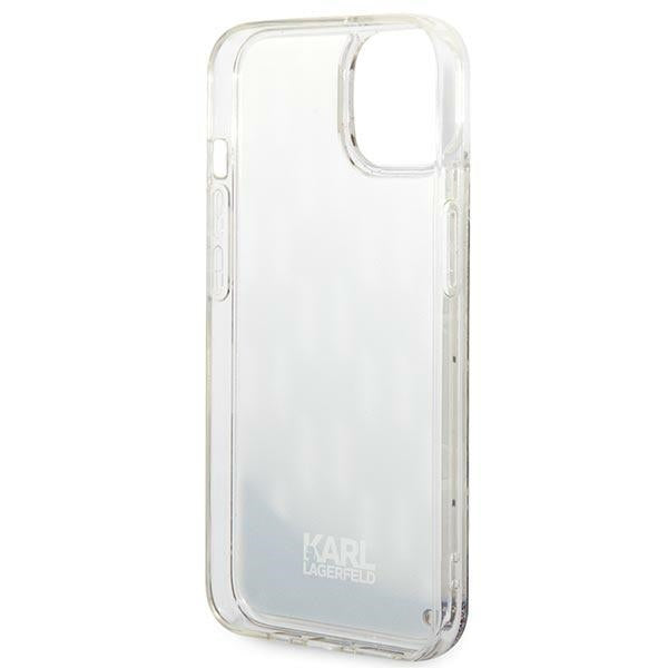 Karl Lagerfeld Liquid Glitter dėklas iPhone 14 Plus – sidabrinis -- iPhone 14 Plus